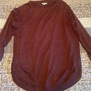 Maurice’s Crew Neck Long Sleeve Pullover Sweater - Deep Wine tunic length